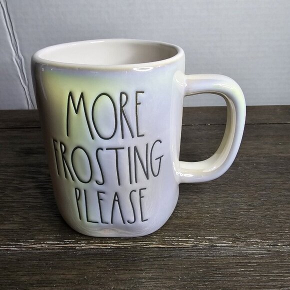 NWT Rae Dunn Artisan More Frosting Please Iridescent Mug Christmas Magenta - Picture 1 of 8